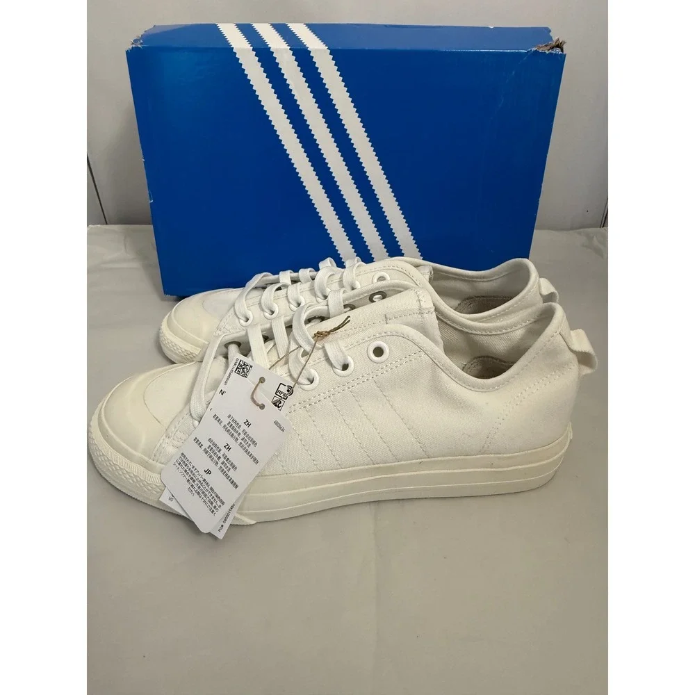 Adidas‎ Sneakers Nizza RF Low Top Size 8 White Canvas Rubber Toe Cap EF1883